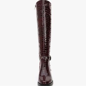 Chic Over the Knee Crocodile-Embossed Boots